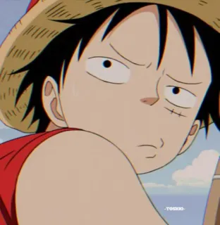 😒 Monkey D. Luffy One Piece luffy, monkey d luffy, anime, manga, one piece, cartoon telegram sticker