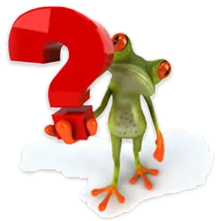 🙈 żaba, znak zapytania, zagadka, puzzle, kreskówka telegram sticker