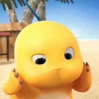 🌟 Desenho animado, Amarelo, Dinossauro, Fofo, Praia telegram sticker