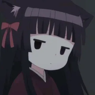 💛 Anime, Cô gái, Tai mèo, Khó chịu, Dễ thương telegram sticker
