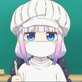 🍥 Kanna Kamui Miss Kobayashi's Dragon Maid kanna, anime, maske, niedlich, kawaii, dragon maid telegram sticker