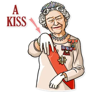 😌 Queen Elizabeth II A KISS reina, isabel, beso, real, monarca telegram sticker