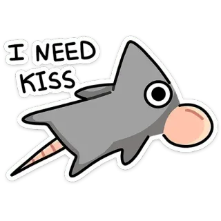 😘 I NEED KISS จูบ, สัตว์, ความรัก, การ์ตูน, คำขอ telegram sticker