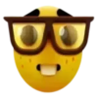 🤓 Nerd, Brille, Hasenzähne, Emoji, Geek, Gesicht telegram sticker