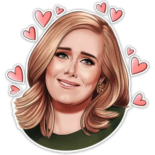 ☺️ Adele Адель, певица, сердце, поп-звезда, портрет, знаменитость telegram sticker