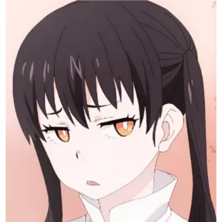😒 Anime, Ragazza, Bruna, Personaggio, Seria, Espressione telegram sticker