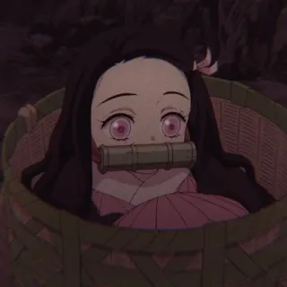 💫 Nezuko Kamado Demon Slayer Anime, Nezuko, Thanh gươm diệt quỷ, Dễ thương, Giỏ, Manga telegram sticker