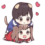 😌 การ์ตูน, น่ารัก, สัตว์, หัวใจ, ความรัก, หมา telegram sticker