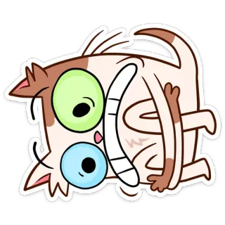 😬 Katze, Cartoon, Tier, Sticker, spielerisch, lustig, skurril telegram sticker
