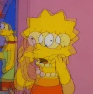 🙃 Lisa Simpson The Simpsons лиса симпсон, симпсоны, мультяшный персонаж, искаженный, в шоке telegram sticker
