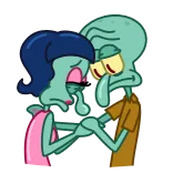 😭 Squidward Spongebob Carlo, Bob l'éponge, dessin animé, personnage, câlin, amour whatsapp sticker