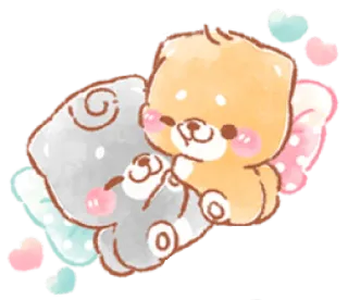 ❤️ cute, kawaii, puppy, dog, cartoon, animal, illustration whatsapp sticker