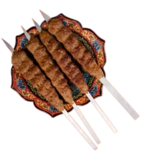 🍡 еда, кебаб, мясо, гриль, тарелка, шампур telegram sticker