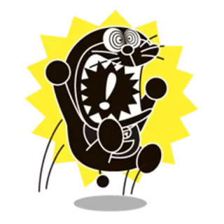 ❗ Doraemon Anime, Cartoon, Schockiert, Ausruf, Katzenroboter telegram sticker