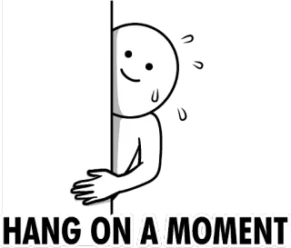😰 HANG ON A MOMENT waiting, stick figure, peeking, moment, humor telegram sticker