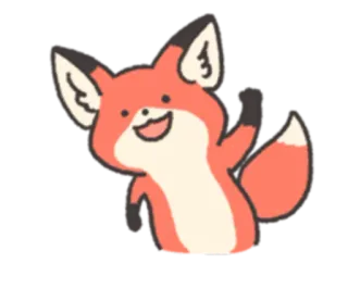 ✊ 狐狸, 动物, 可爱, 挥手, 卡通 telegram sticker