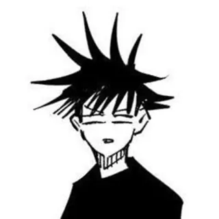 🔌 Megumi Fushiguro Jujutsu Kaisen Anime, Manga, Jujutsu Kaisen, Megumi Fushiguro, Zwart-wit telegram sticker