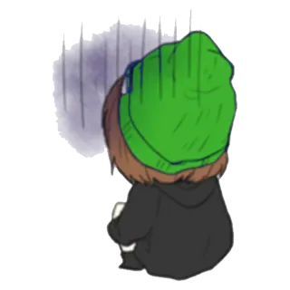 😢 buồn, anime, nhãn dán, hoạt hình, cô đơn, lẻ loi telegram sticker
