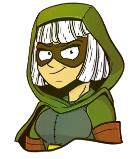 😜 capuche, masque, vert, style anime whatsapp sticker