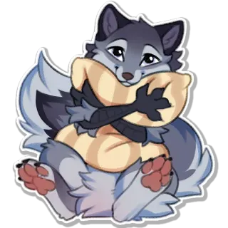 🛏 wolf, furry, animal, cute, cartoon telegram sticker