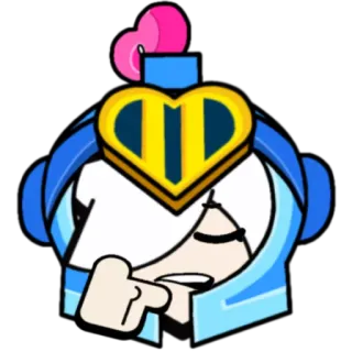 😮‍💨 Colette Brawl Stars 科莱特, 荒野乱斗, 游戏, 角色, 手指, 不敬, 指 telegram sticker