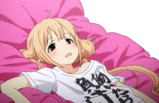😦 鯥務下兀 anime, girl, lying down, bed telegram sticker