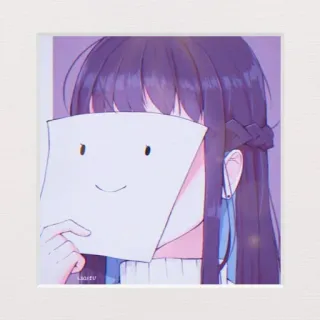 ✨ ragazza anime, faccina, viola, illustrazione, estetico telegram sticker
