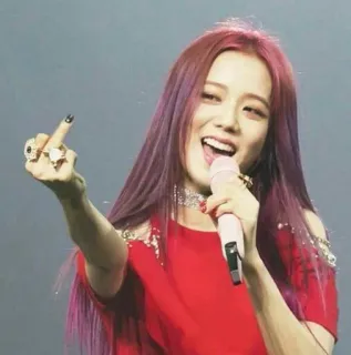 🌧 cô gái, ngón tay, ca sĩ, kpop, phụ nữ, đỏ, xúc phạm whatsapp sticker
