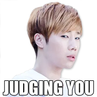 😒 JUDGING YOU 판단, 밈, 아시아인, 사람, 표정, 웃긴 telegram sticker
