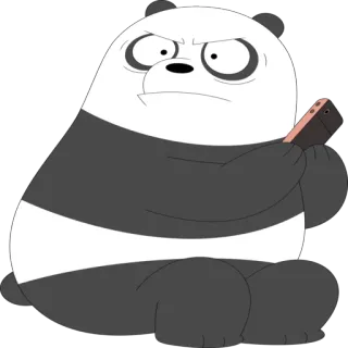 😠 Panda We Bare Bears Панда, Мультфильм, Медведь, Злой, Телефон whatsapp sticker