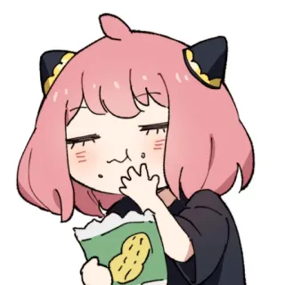☺️ Anya Forger Spy x Family Anime, Dessin animé, Nourriture, Mignon, Personnage, Spy x Family, Anya, Forger telegram sticker