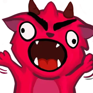 😱 devil, angry, monster, cartoon, red telegram sticker