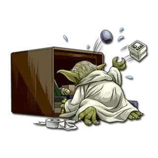 😖 Yoda Star Wars Yoda, Star Wars, dibujos animados, pegatina, almacenamiento, desordenado whatsapp sticker