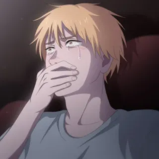 😭 плачущий, грустный, эмоциональный, аниме, манга, подросток, парень telegram sticker
