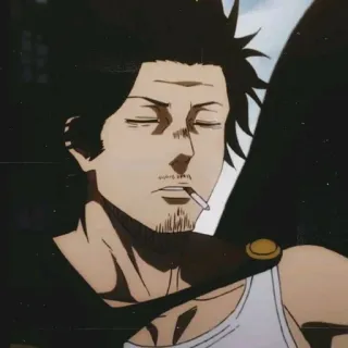 ⚫️ Yami Sukehiro Black Clover Anime, Manga, Black Clover, Yami Sukehiro, Fumeur, Personnage whatsapp sticker