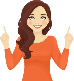 🙄 Cartoon, Frau, Zeigen, Brünette, Illustration whatsapp sticker