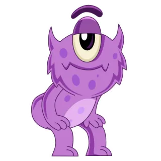 💃 monster, purple, one-eyed, cartoon, cute, alien telegram sticker