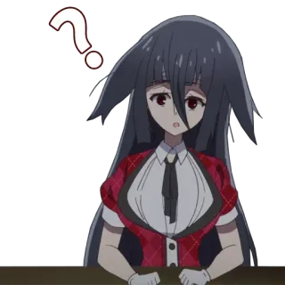 ❓ Аниме, Девушка, Вопросительный знак, В замешательстве, Думает telegram sticker