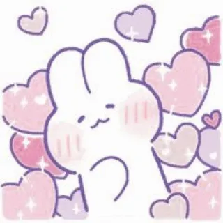 💗 imut, kelinci, kelinci, hati, berkilau, menggemaskan telegram sticker