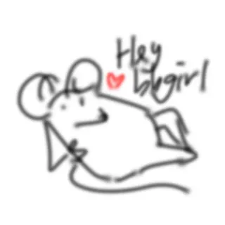 ☺️ Hey bbgirl мышь, милый, любовь, рисунок, эскиз telegram sticker