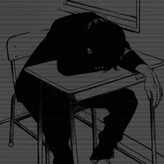 ⚓️ anime, depression, sad, student, school, tired, exhausted telegram sticker