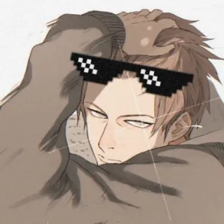 😎 Meme, Deal with it, Thug Life, Pixel Sonnenbrille, Cool, Anime telegram sticker