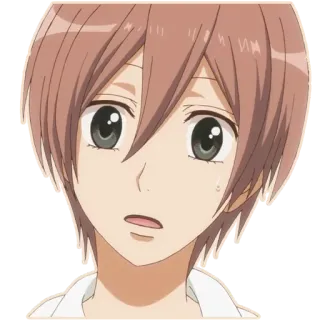 🙁 anime, character, boy, portrait whatsapp sticker