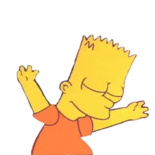😌 Bart Simpson The Simpsons Bart Simpson, The Simpsons, cartoon, dabbing, yellow telegram sticker