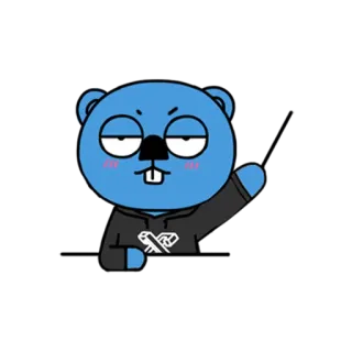 ✨ cartoon, animal, cute, blue, character, waving telegram sticker