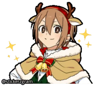 🎄 @stickerzgram Anime, Ciervo, Navidad, Campanas, Festivo, Dibujos animados telegram sticker