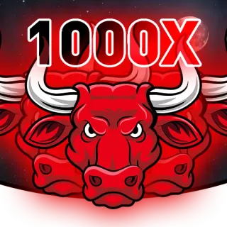 😱 1000X toro, rojo, cripto, finanzas, inversión telegram sticker