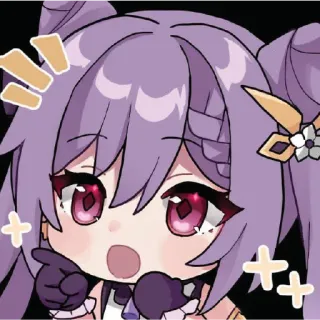 😃 Keqing Genshin Impact Anime, Genshin Impact, Keqing, Videospiel, Chibi, Niedlich whatsapp sticker