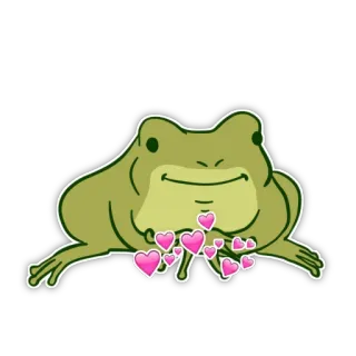 💕 frog, heart, love, cute, cartoon, sticker telegram sticker