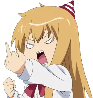 🖕 动漫, 中指, 冒犯, 卡通, 角色 telegram sticker